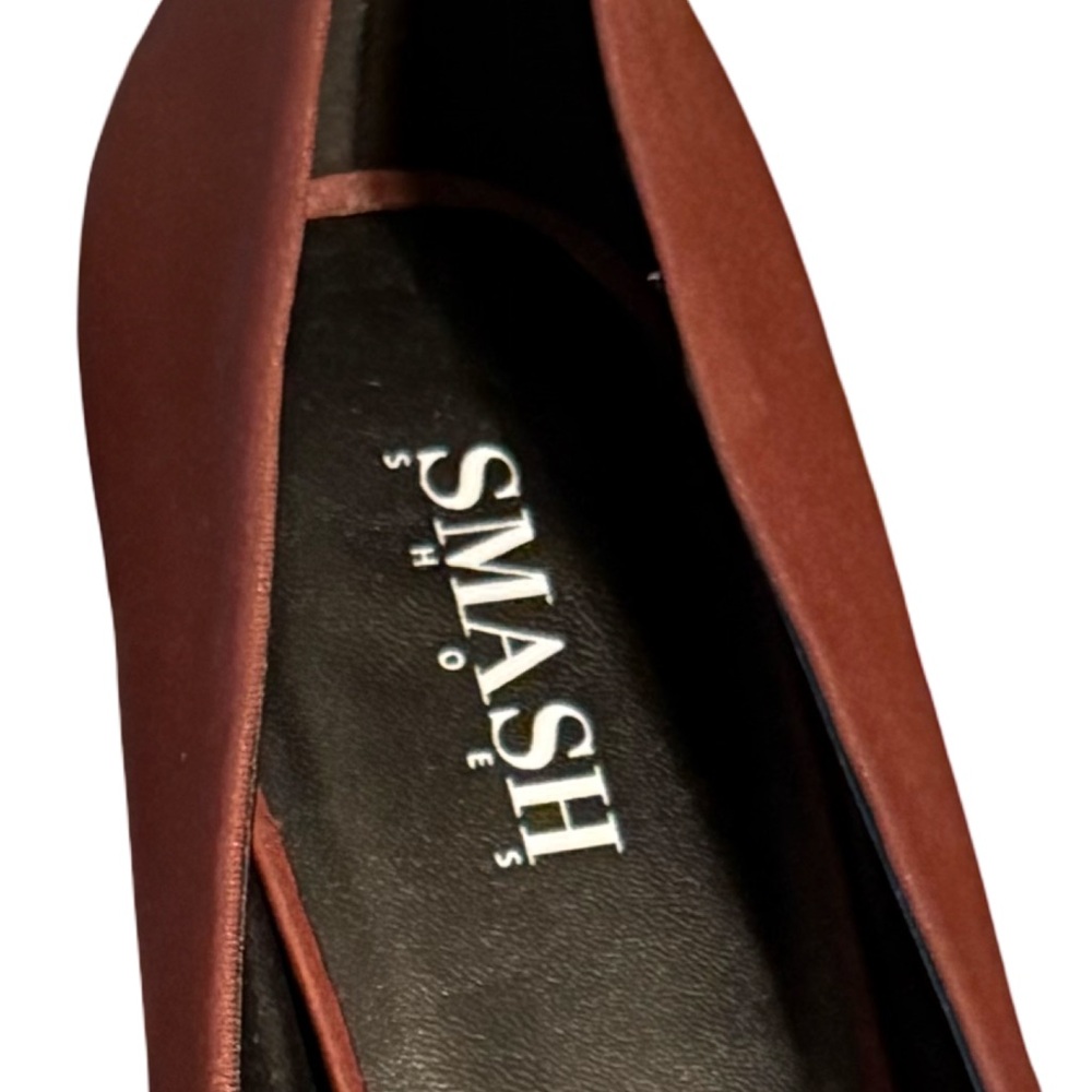 Smash NWT Sz 14 Beautiful Chocolate Brown Satin Like Stiletto High Heels (SH254) - Picture 7 of 12